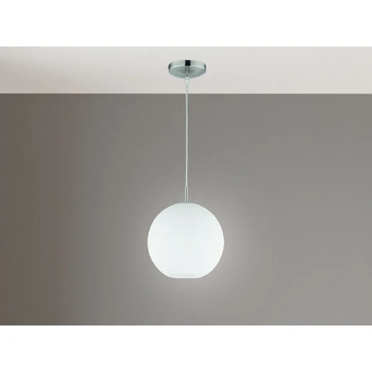 Pendelleuchte aus Glas und Nickel mit 250mm Durchmesser MOON