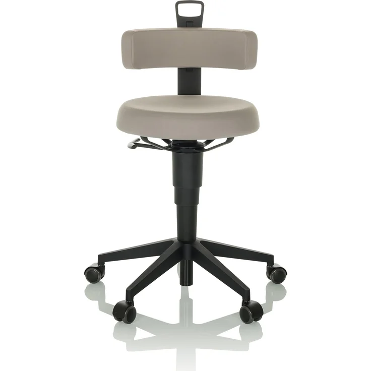 hjh OFFICE Balancestuhl höhenverstellbar TOP Work Flex beweglicher Arbeitshocker mit Rückenlehne, Stoff Grau – Bild 7