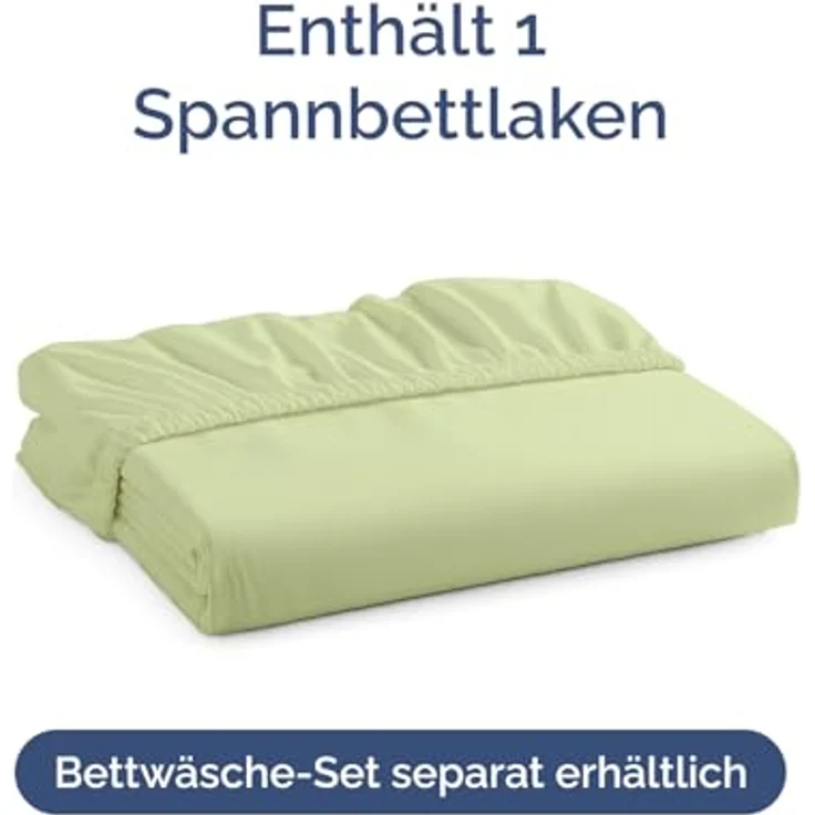 Spannbettlaken 140x200 cm Helles Salbeigrün - 40cm (16") Zoll Tiefe Tasche - Premium Mikrofaser Spannbetttuch - Weich, Knitter- und Bügelfrei - Atmungsaktiv und Oeko-TEX Standard 100 Zertifiziert – Bild 4