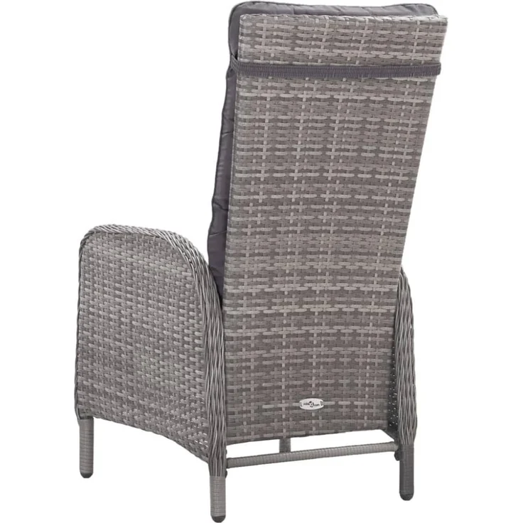 vidaXL 3-tlg. Garten-Essgruppe Poly Rattan und Glas Grau 3058522 – Bild 3