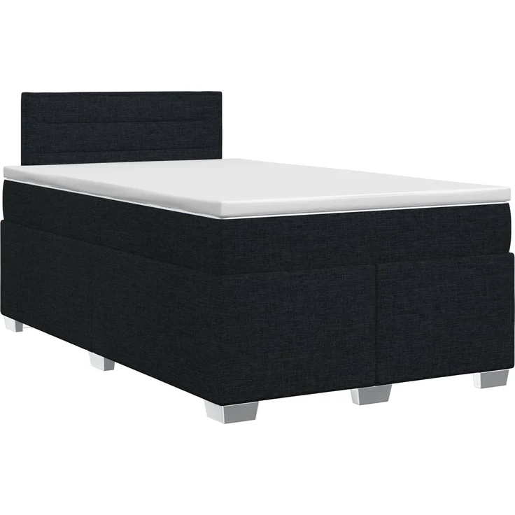 vidaXL Boxspringbett mit Matratze Schwarz 120 x 200 cm Stoff 3450448 – Bild 2