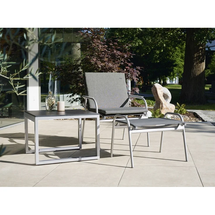 Sieger Sirio Loungemöbel mit Polyesterbeschichtung, Aluminium Grau 67 x 84 x 69 cm – Bild 2