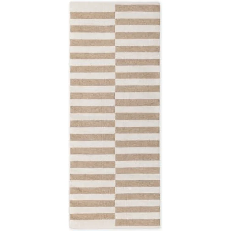 Hanse Home Wollteppich Vika - Natur Wohnzimmerteppich - Handgewebt & Umweltfreundlich - Streifen Design Wolle Modern für Wohnzimmer, Schlafzimmer, Esszimmer, Flur - Beige Natur Weiß, 80x200cm – Bild 3