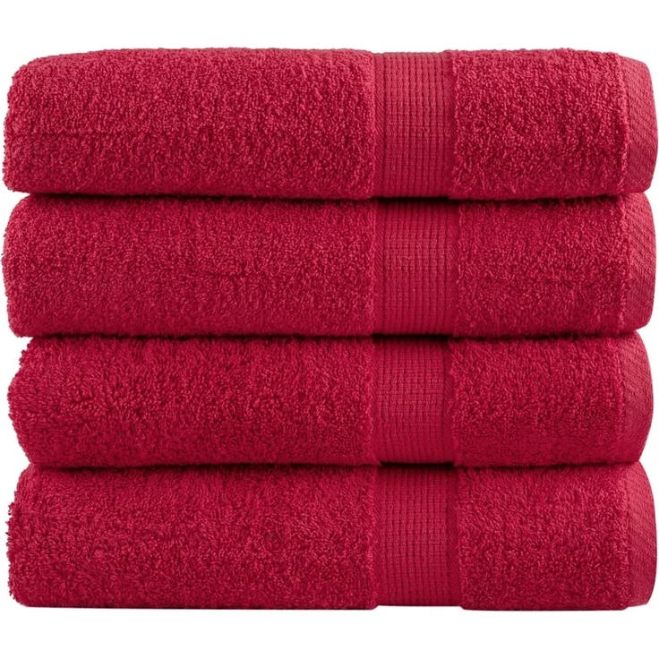 vidaXL Premium Badetücher SOLUND 4 Stk. Rot 100x150 cm 600 g/m² 137408 – Bild 1