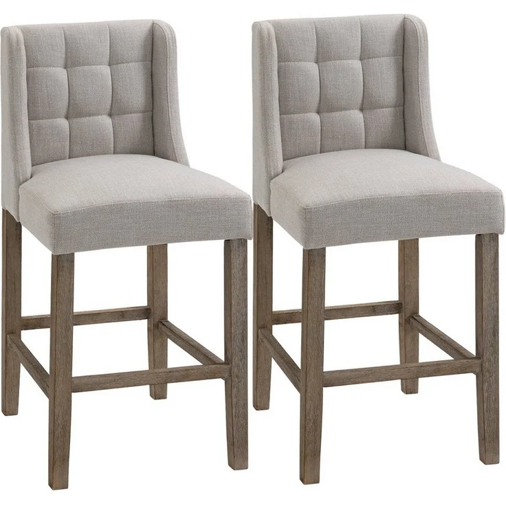 HOMCOM Barhocker Barhocker 2-er Set, Gebogene Federn – Bild 1