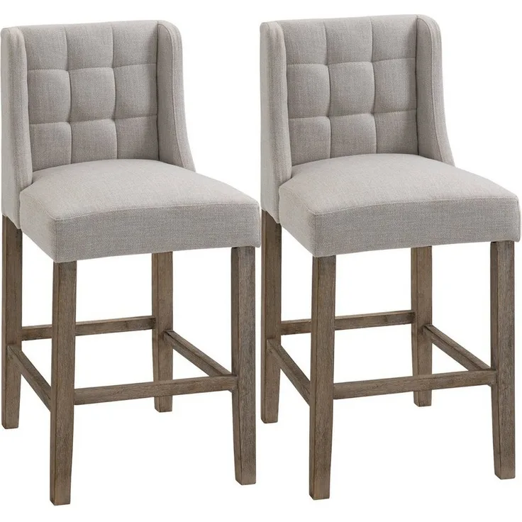 HOMCOM Barhocker Barhocker 2-er Set, Gebogene Federn