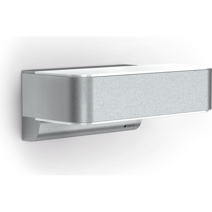 Steinel LED-Außenwandleuchte L 810 SC silber, 160° Hochfrequenzsensor, Bluetooth, per App steuerbar, 9,8 W, 679 lm, Up-/Downlight warmweiß