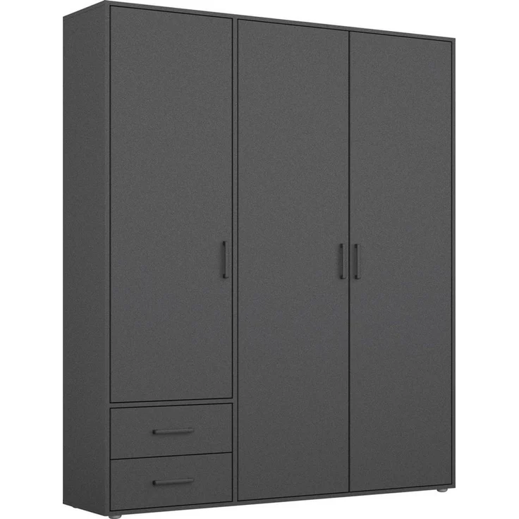 Rauch Möbel 'Voyager' Kleiderschrank, Holz, Grau Metallic, Zubehör Classic, Breite 140 cm | mit Schubladen – Bild 1