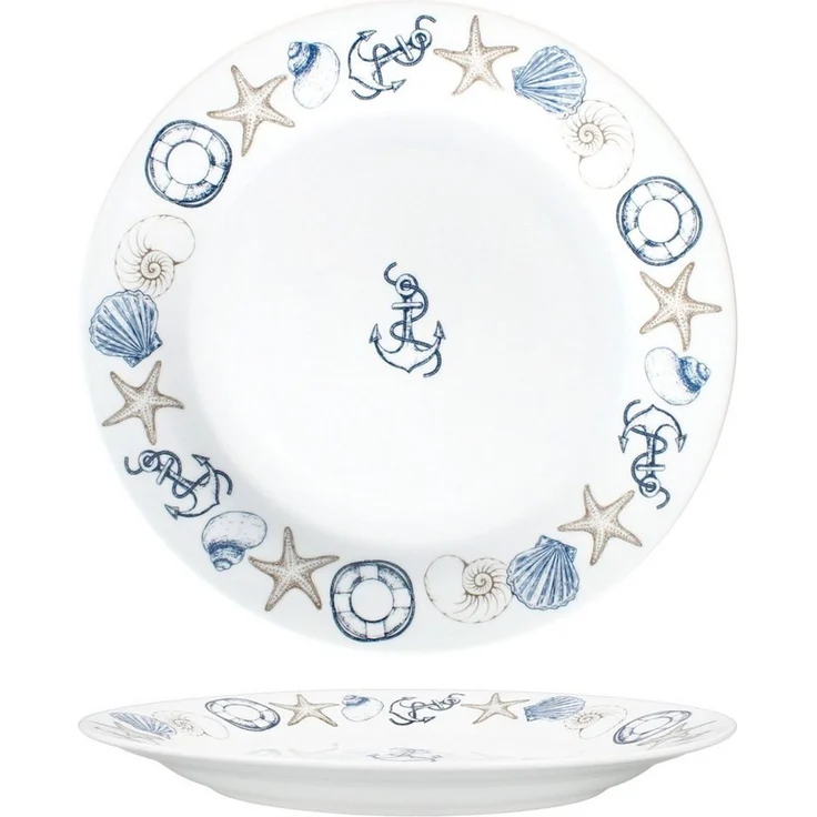 MamboCat Speiseteller Neptun 6er Set Speiseteller 27cm Porzellan groß Essteller maritim – Bild 3