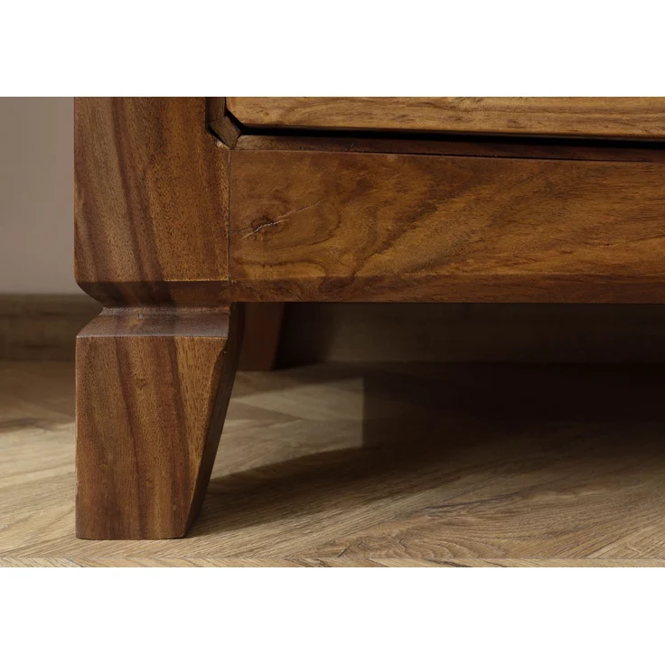 Sideboard Sheesham 140 x 45 x 80 dunkelbraun lackiert ANCONA #221 – Bild 5