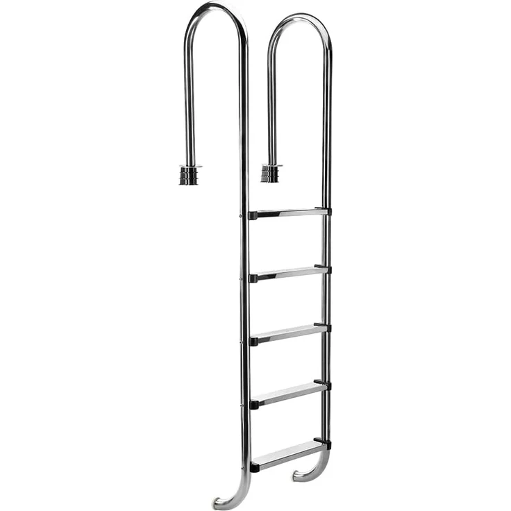 Pool Leiter, 5 stufig, Edelstahl Silber, 206,5 x 55 x 35,5 cm – Bild 2