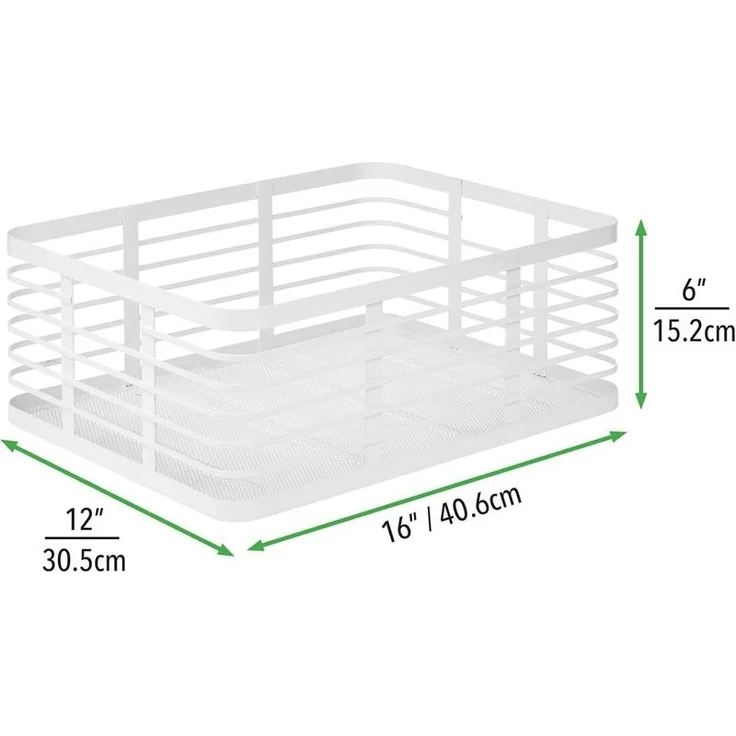 mDesign Drahtkorb Gitterbox Aufbewahrung Organizer 6er Set Metall Weiß – Bild 2