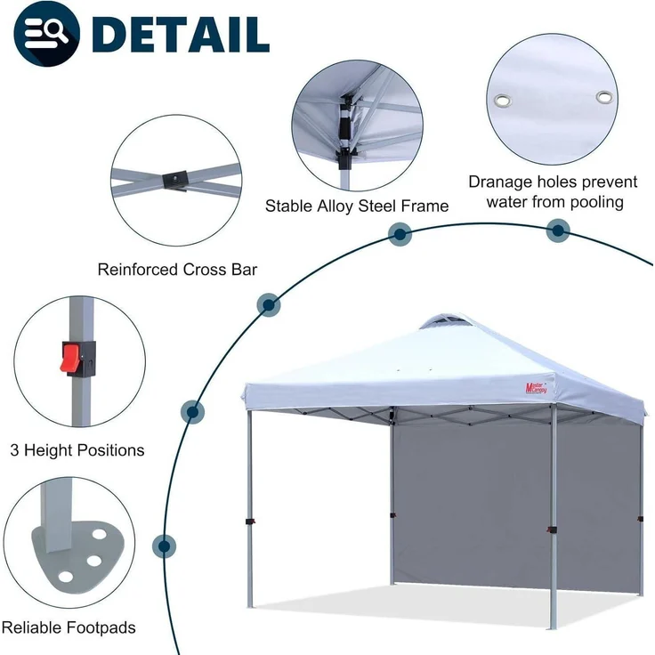 3x3m Pop up Pavillon Faltpavillon Festzelt Partyzelt mit Seitenwand – Bild 4