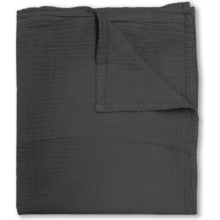 biberna Musselin Wohndecke UNI, flieder, titanium – Bild 1