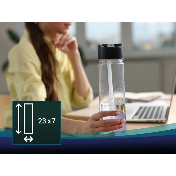 ZOLLNER Trinkflasche mit Strohhalm, 750 ml, transparent – Bild 3