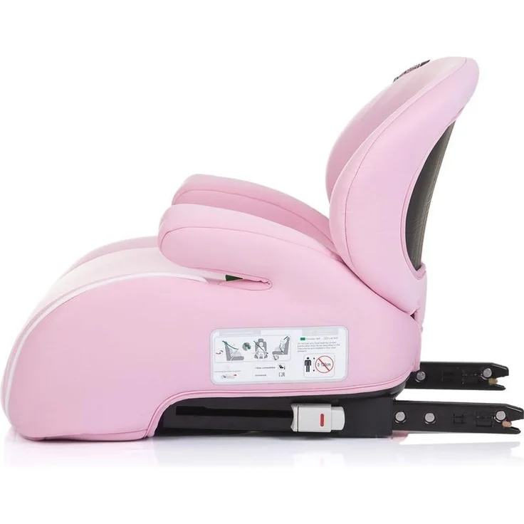 Chipolino Kindersitz, Sitzerhöhung Sonic Isofix, i-Size, 125-150 cm, Armlehne rosa weiß – Bild 4