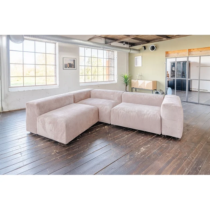 KAWOLA Sofa MIA Modulares Sofa 8-tlg. Cord taupe 72 x 120 x 418 cm – Bild 9