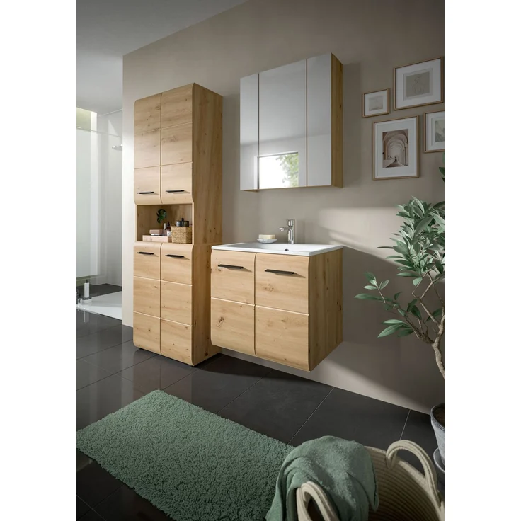 Waschtisch inkl. Waschbecken (B/H/T: 60x55x46 cm) in Artisan Oak Nachbildung und Artisan Oak Nachbildung – Bild 5