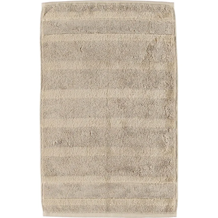CAWÖ Gästetuch, 3er Pack - Noblesse2, Walkfrottier, Velours-Streifen, Baumwolle, einfarbig Sand 30x50cm – Bild 2