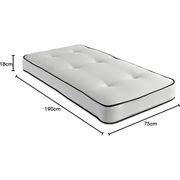 eXtreme comfort ltd Damask Essentials Double Life kleine Einzelbettmatratze (75x190 cm), doppelseitig getuftete Federkernfederung, schaumfreie Komfortfüllung, leicht zu reinigender Damastbezug – Bild 4