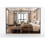 imoebel24 Schwebetürenschrank MILAN 250 cm - Weiss / Weiss