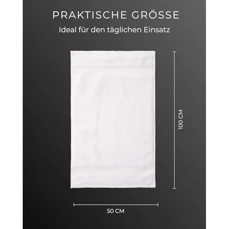 Luckytowel Handtücher Set 50x100 cm, Oeko-TEX, 100% Baumwolle, 600 g/m², flauschig & saugstark, 4er Pack Weiß – Bild 4