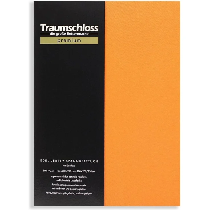 Traumschloss Spannbettlaken Premium, Jersey, Gummizug: rundum, (1 Stück), 165g/m², 95% gekämmte Mako Baumwolle, 5% Elasthan – Bild 1