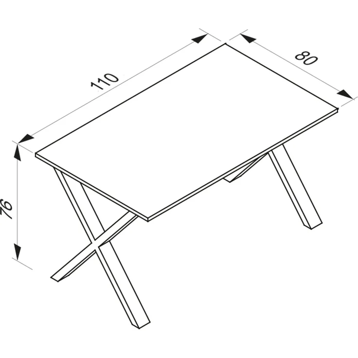 VCM Esstisch Xona 919687 Silber / Honig-Eiche H. 76 x B. 110 x T. 80 cm – Bild 3