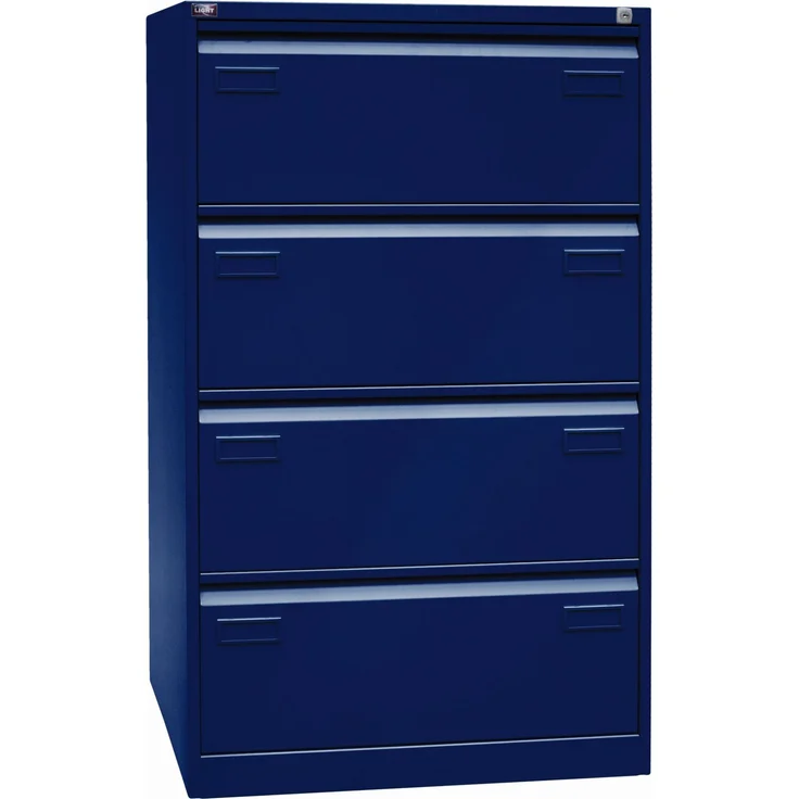 Bisley LIGHT Hängeregistraturschrank, doppelbahnig, DIN A4, 4 HR-Schubladen, Farbe oxfordblau – Bild 1