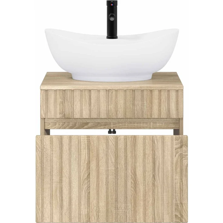 vidaXL Waschbeckenschrank Sonoma-Eiche 59 x 44,5 x 80 cm Holzwerkstoff 3404312 – Bild 3