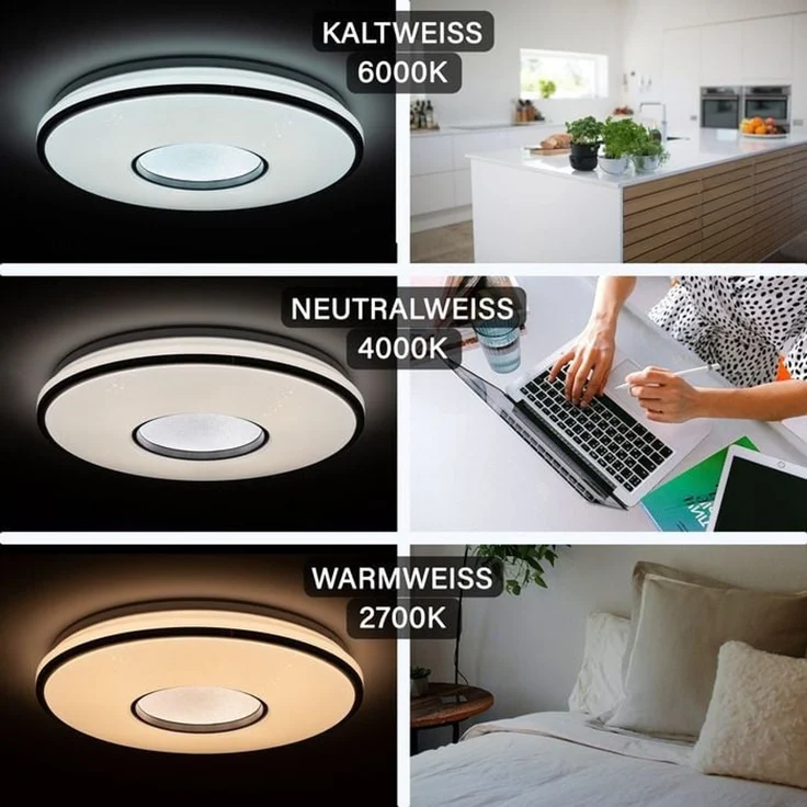 Megalight LED-Deckenlampe Shining Goldstar Ø 50 cm warmweiß-kaltweiß – Bild 2