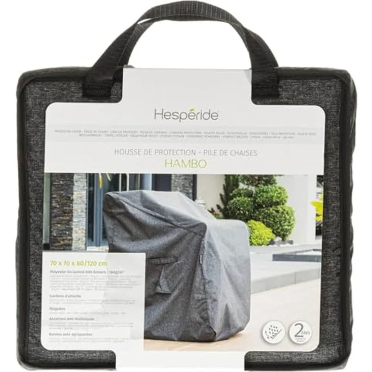 Hespéride - Hambo Schutzhülle für Stuhlstapel - 120 x 70 x 70 cm - Grau – Bild 3