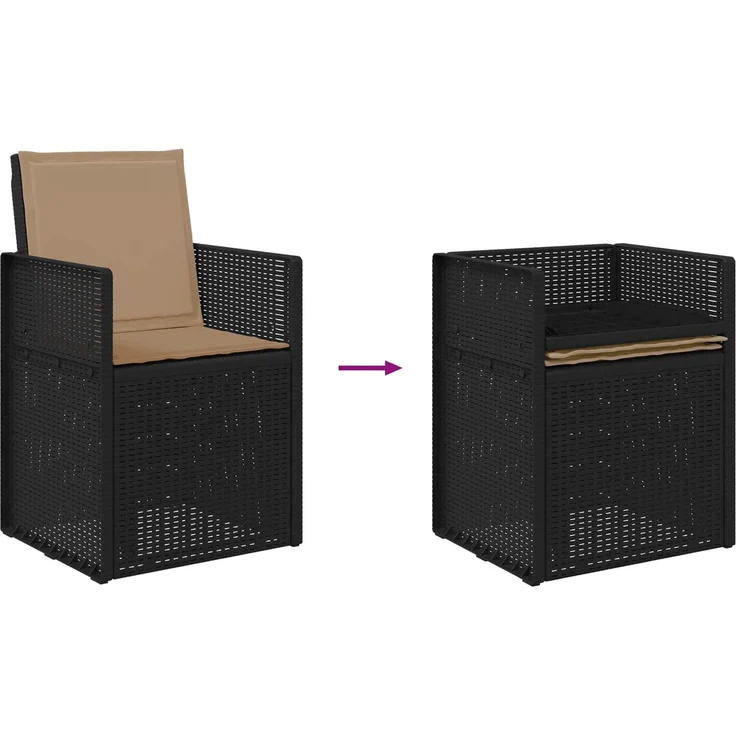 vidaXL Garten Esszimmerstühle 2 Stk. Anthrazit und Taupe PP 899987 – Bild 9