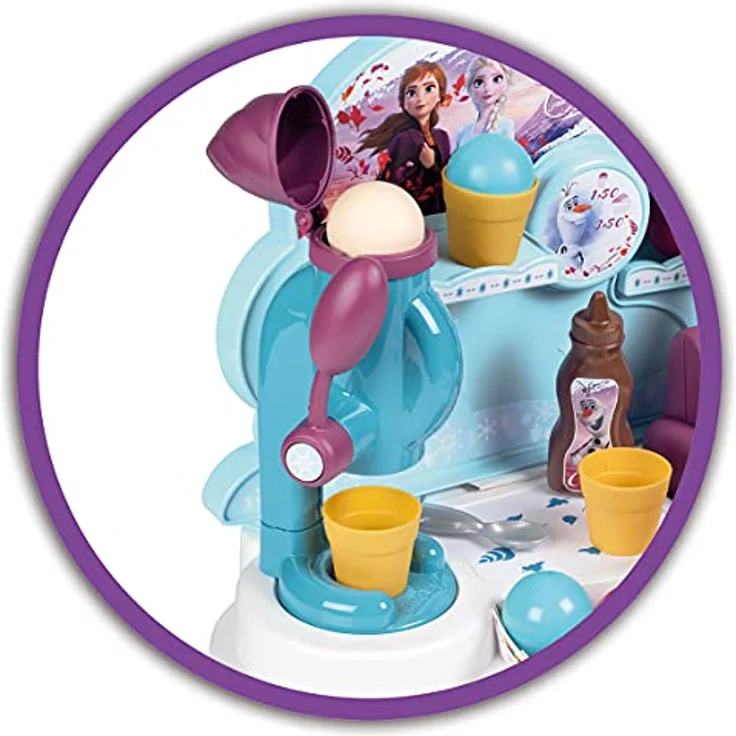 Smoby Frozen Ice Cream Factory, Eisshop im Disney "Die Eiskönigin" Design mit Eismaschine und bunten Stickern – Bild 4