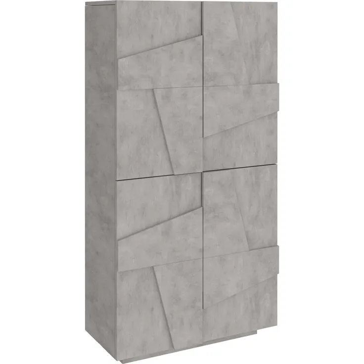 Garderobenschrank >Piacenza< in Beton Nachbildung - 81x168x38cm (BxHxT)