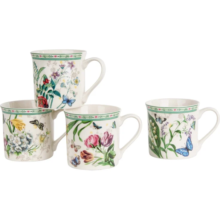 DUO 4er-Set Becher FLOWER DREAM, 400 ml, New Bone China Porzellan, in Geschenkbox – Bild 3