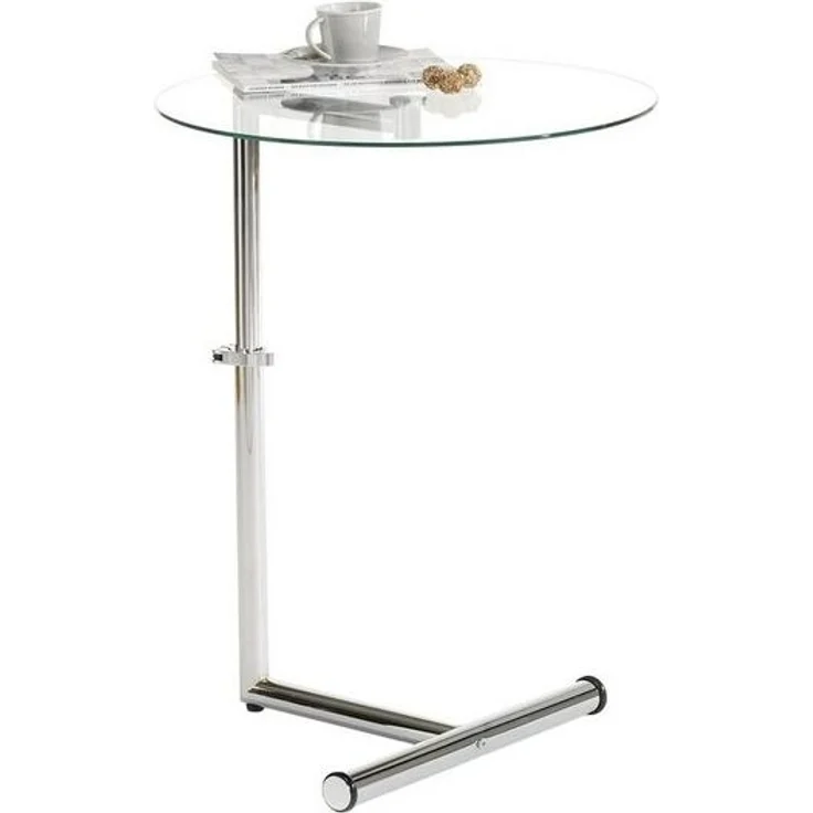 IDIMEX Beistelltisch LEONIE, Couchtisch Glas Beistelltisch Wohnzimmertisch höhenverstellbar in Klar – Bild 2