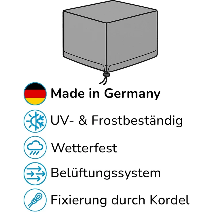 Pegaso Schutzhülle für Gartenmöbel, Ideal für kleine Gartentische, Polyester grau, 59 x 59 x 43 cm – Bild 3