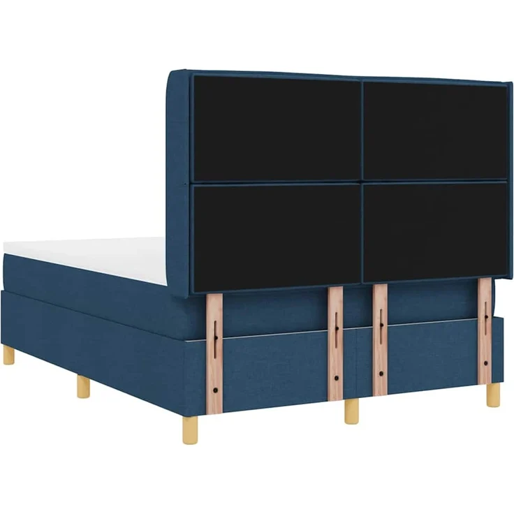 vidaXL Boxspringbett mit Matratze mit Kopfteil Blau 140 x 200 cm Stoff 3341776 – Bild 8