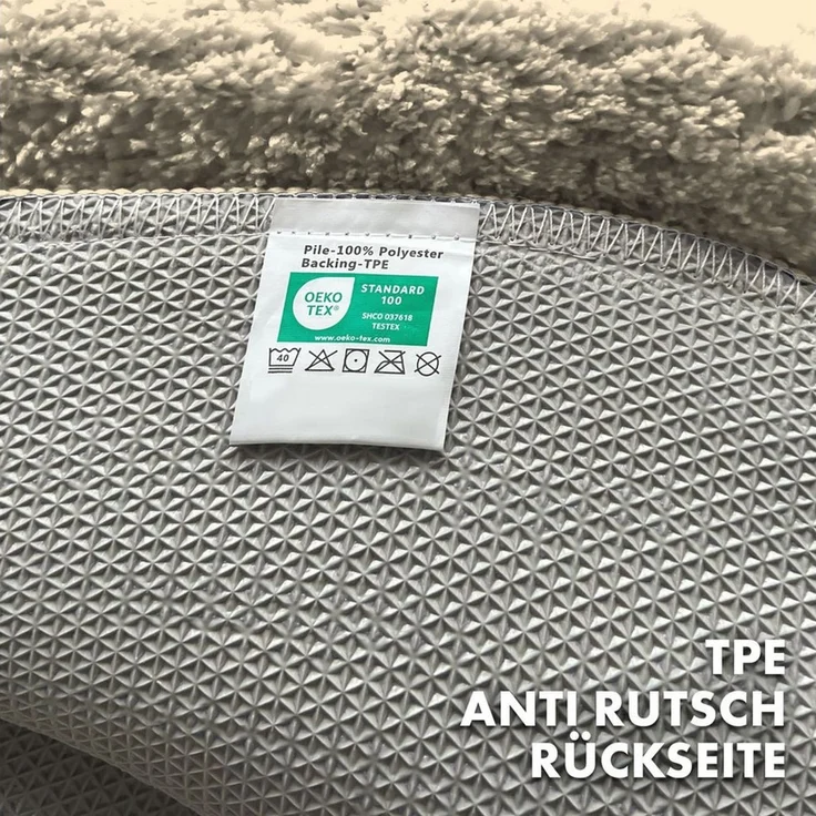 Kubus Duschmatte Elara, Runde Badematte aus hochwertiger Mikrofaser, Polyester, Rund, Rutschhemmend und kompatibel mit Fußbodenheizung – Bild 3