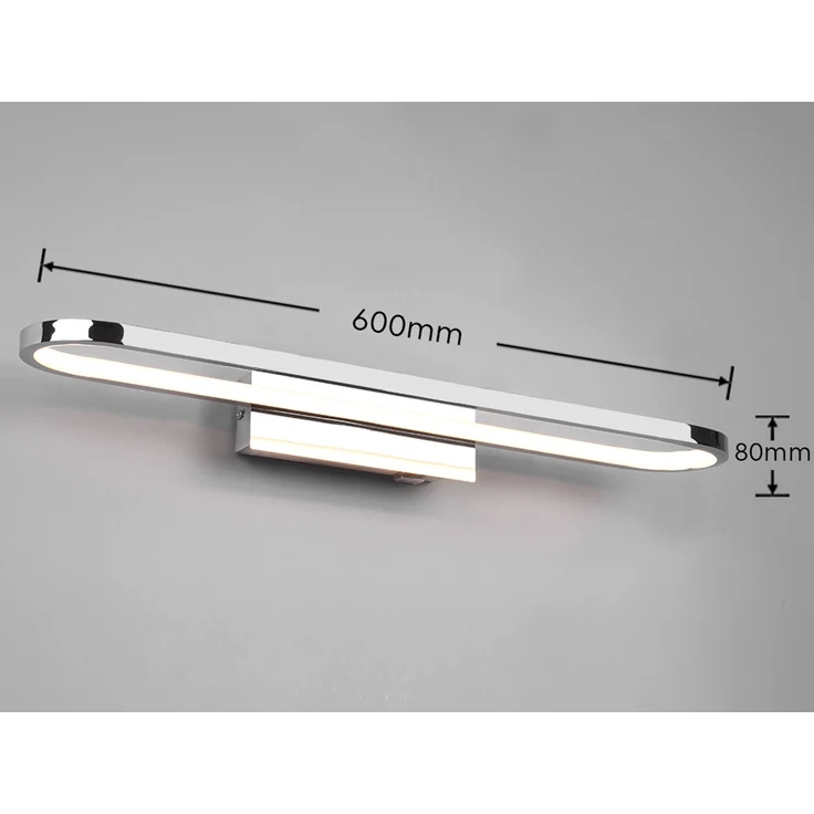 LED Badezimmer Wandleuchte GIANNI in Chrom - Spiegelleuchte, Breite 60cm – Bild 4