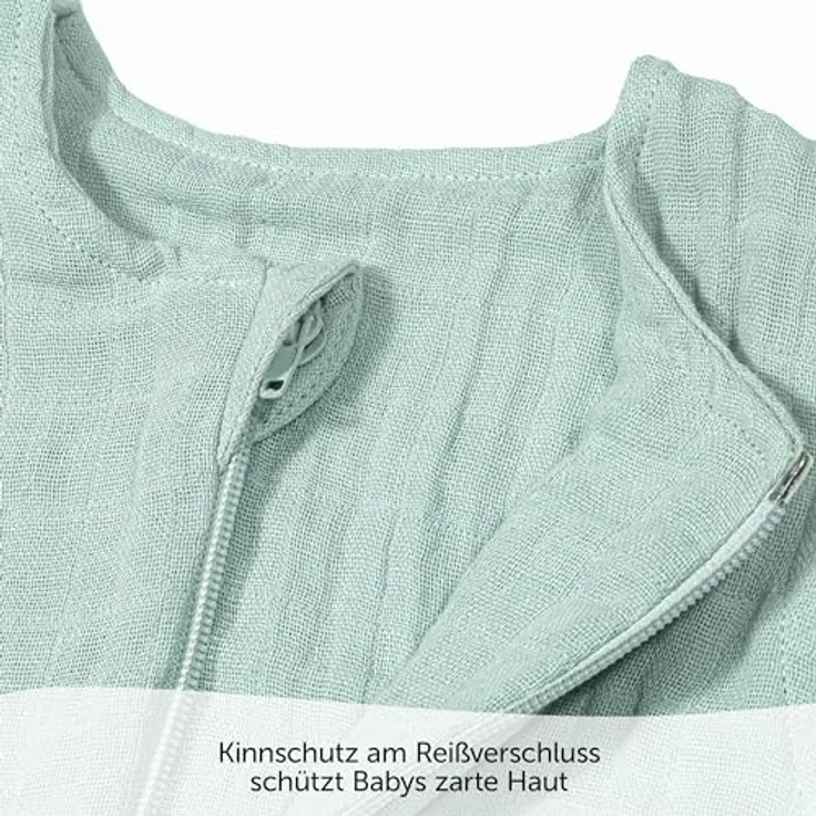 Makian Musselin-Schlafsack, atmungsaktiver Babystar, Farbe Mint, Größe 110 cm, Oeko-Tex Standard 100 Zertifikat – Bild 4