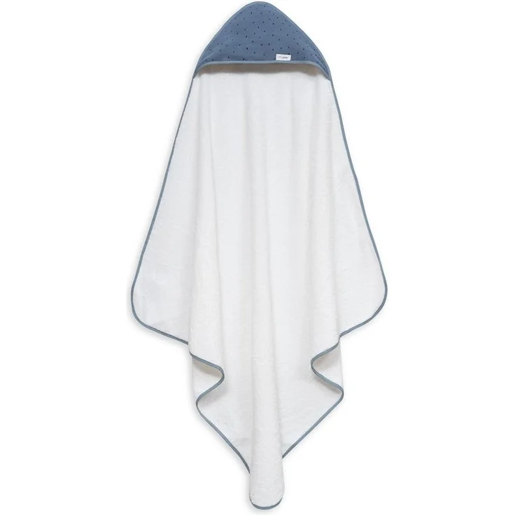Baby BadePoncho 1x1 m Bademantel Kapuzenbademantel MUSSELIN "Puntos weiß petroleum" für Neugeborene · 100% Baumwolle & Runder Lätzchen 20x20 cm · INTERBABY – Bild 3