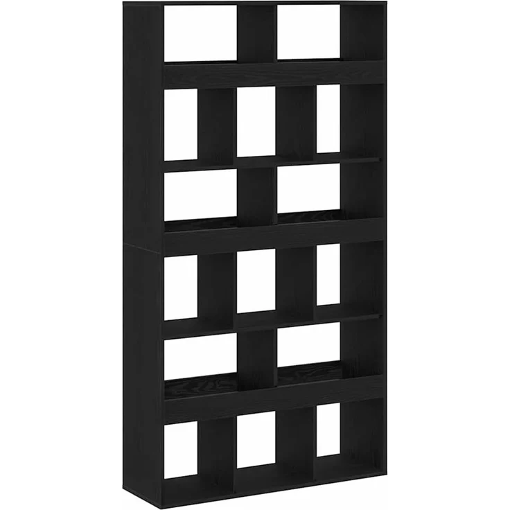 vidaXL Bücherregal 2 pcs Schwarz Eichen-Optik 100 x 33 x 187,5 cm 3345125 – Bild 2