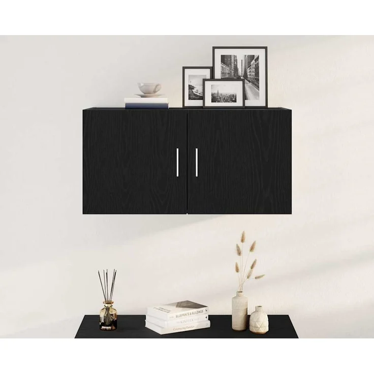 vidaXL Wandschrank Schwarz Eichen-Optik 80x39x40 cm Holzwerkstoff 862012 – Bild 3