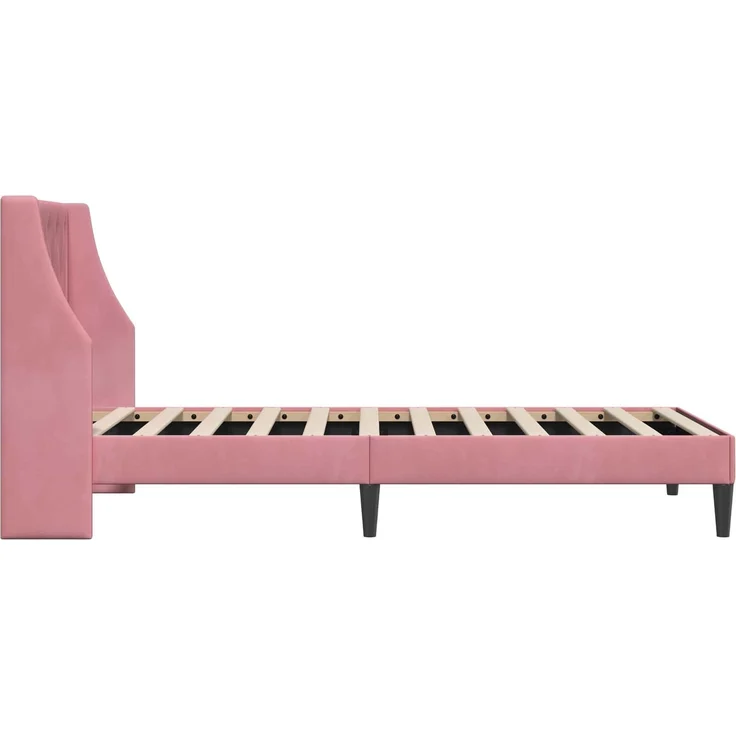 vidaXL Bettrahmen mit Kopfteil Rosa 100x200 cm Samt 42027409 – Bild 5