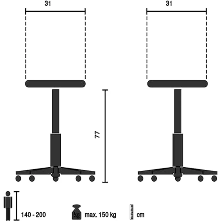 Hjh Office Vantaggio High Ws, Barhocker im Industrie-Design aus Stahl mit drehbarem Echtholzsitz, stapelbar – Bild 3
