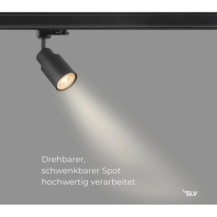 SLV PURI 2.0 Tube, 3~ Spot, GU10, 1x max. 6W, schwarz - Leuchten mit 3 Phasen Adapter 230V – Bild 2