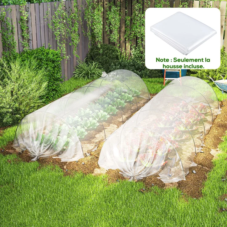 Wohnora-Gewächshausabdeckung, transparente Kunststoffplane, 6 x 10 m, wasserdicht, UV-beständig, Polyethylen, 150 g/m², transparent,H 001cm x T 450cm x B 6000cm – Bild 2