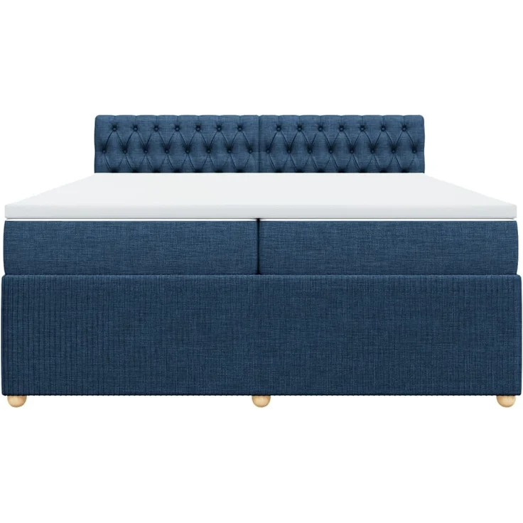 vidaXL Boxspringbett mit Matratze Blau 200x200 cm Stoff 3287576 – Bild 4